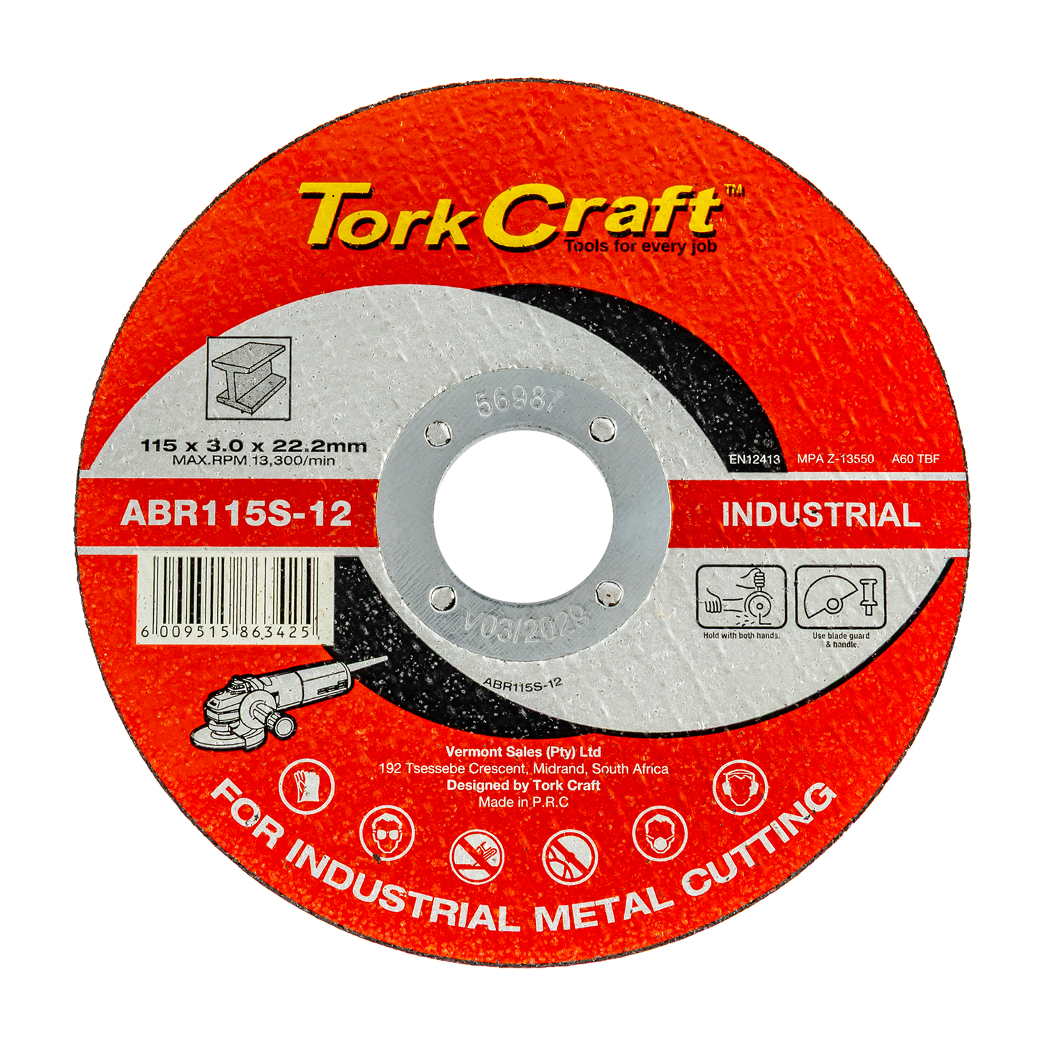 Cutting Disc Industrial Metal 115 X 3.0 X 22.2 Mm