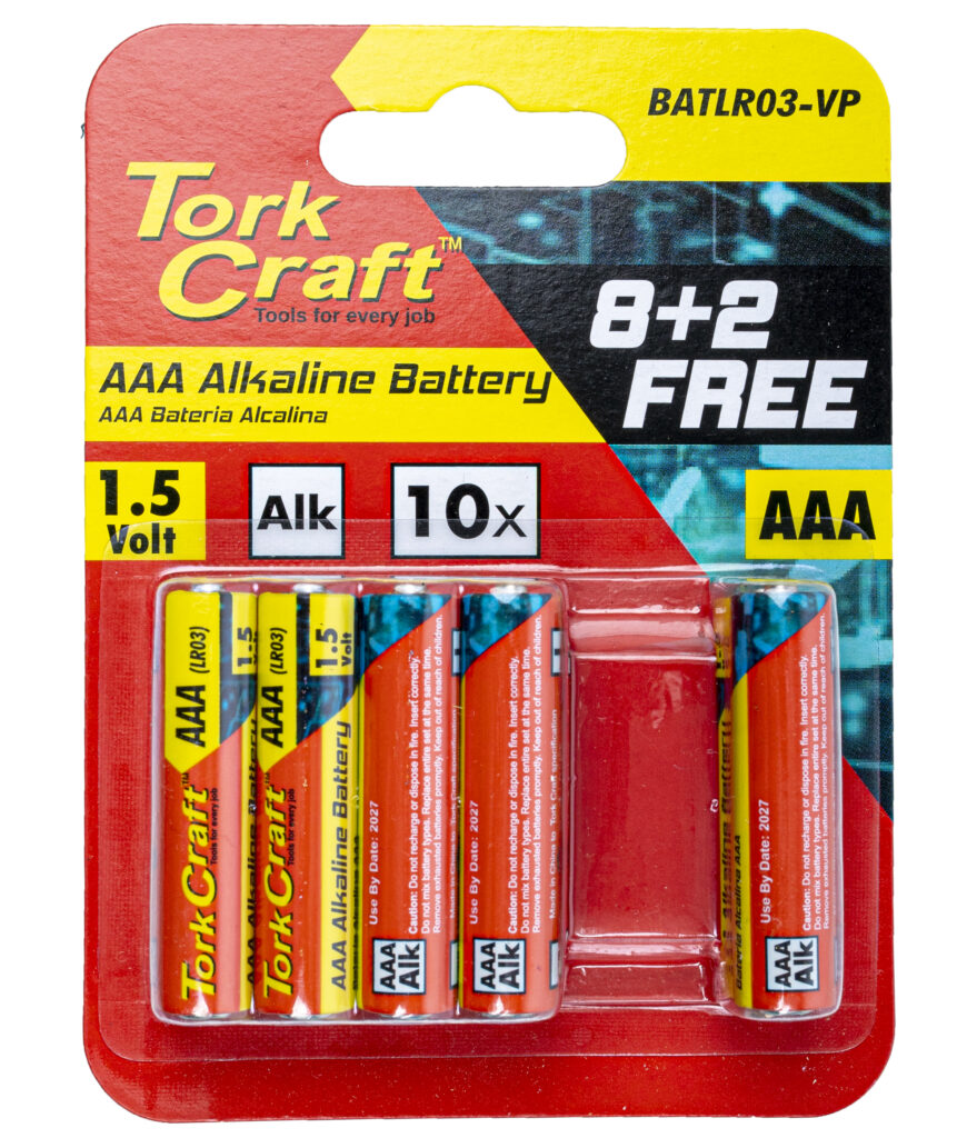 Battery Aaa 1.5v Value Pack 10 Pack 8 + 2 Free Carded Alkaline