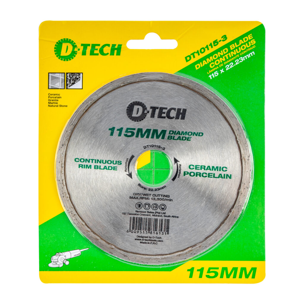 Diamond Blade Continuous Rim 115x22,23mm Ceramic/porcelain