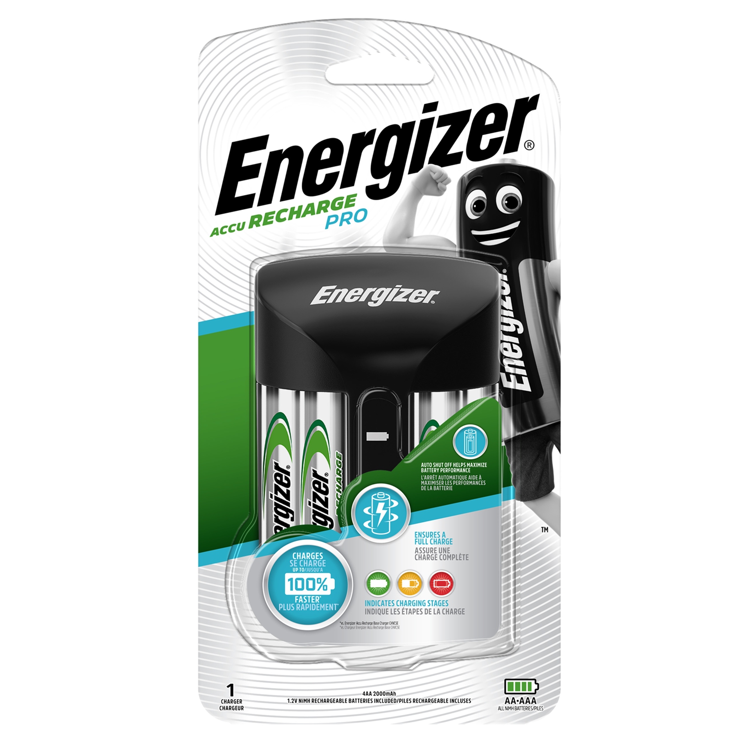 Pro Charger (with 4 X 2000mah Aa ) Energizer