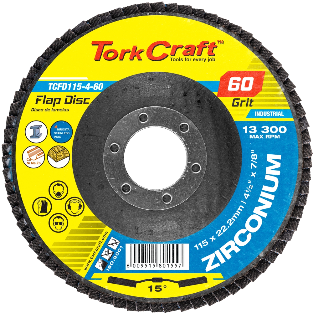Flap Disc Zirconium 115mm 60grit Angled